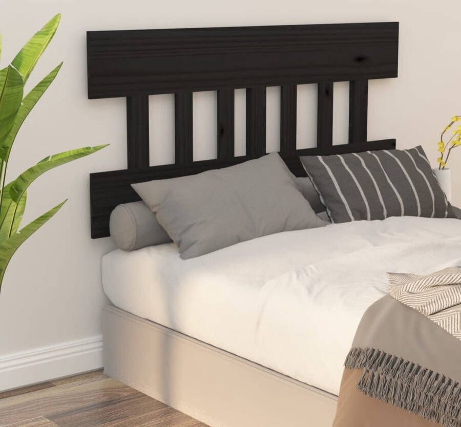 The Living Store Houten Hoofdeinde Hoofdeinden 153.5 x 3 x 81 cm Rustiek design Houten Hoofdbord Hoofdeinde Rustic Decor Zwarte Hoofdbord Massief Hout - Foto 2