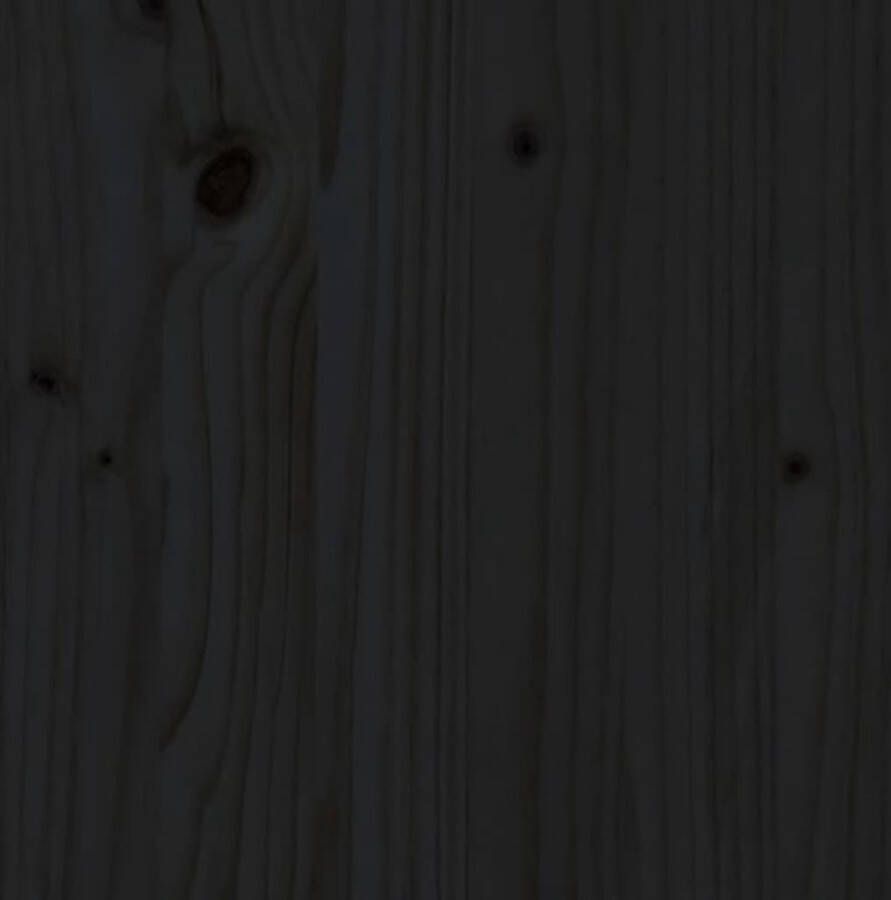 The Living Store Hoofdbord 156x4x110 cm massief grenenhout zwart Bedonderdeel