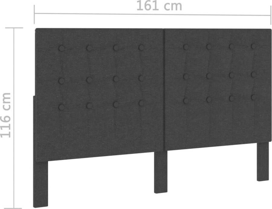 The Living Store Hoofdbord 160x200 cm getuft stof donkergrijs Hoofdbord Tufted Headboard Grijs Hoofdbord Bedroom Decor Slaapkamersdecoratie - Foto 2
