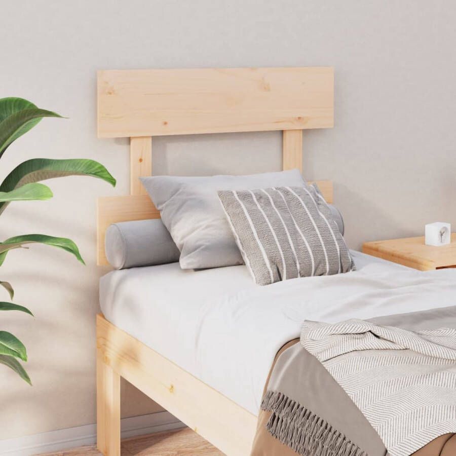 The Living Store Houten Hoofdeinde Grenenhout 78.5 x 3 x 81 cm Natuurlijk en Rustiek Houten Hoofdbord Hoofdeinde Grenenhout Beddecoratie Slaapkamervloerisolator - Foto 2