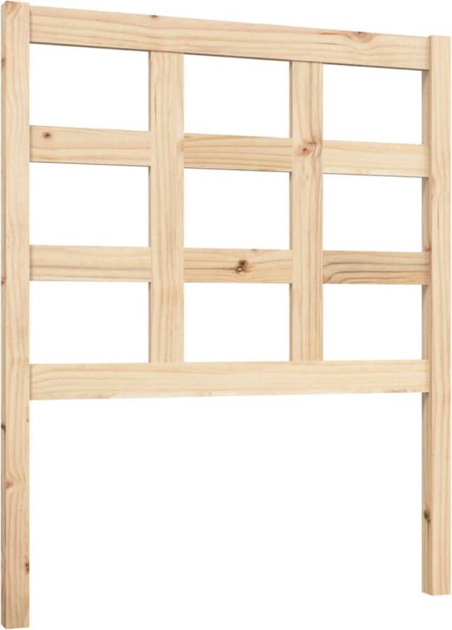 The Living Store Houten Hoofdeinde Grenenhout 80.5 x 4 x 100 cm Onbehandeld Houten Hoofdbord Hoofdeinde Grenenhout Massief Hout Bedroom Decor - Foto 2