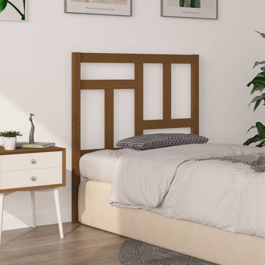 The Living Store Houten Hoofdeinde Grenenhout 80.5 x 4 x 100 cm Honingbruin Houten Hoofdbord Hoofddekens Beddecoratie Slaapkamer Meubels Grenenhout Meubilair - Foto 2