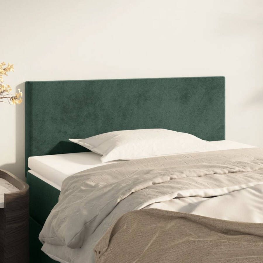 The Living Store Hoofdbord 80 x 5 x 78 88 cm Zacht fluweel Stevige poten Hoofd Bord Hoofdkussen Velvet Groen Beddecoratie