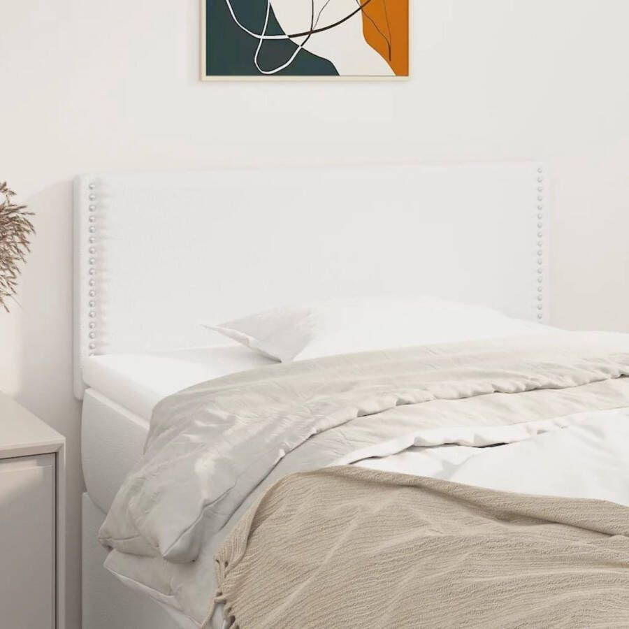 The Living Store Hoofdbord 80x5x78 88 cm kunstleer wit Bedonderdeel