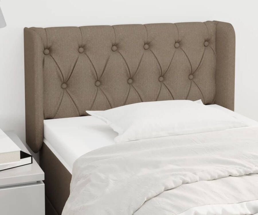 The Living Store Hoofdbord met randen 83x16x78 88 cm stof taupe Hoofd Bord Beddecoratie Hoofdkussen Slaapkamers Taupecleur - Foto 2