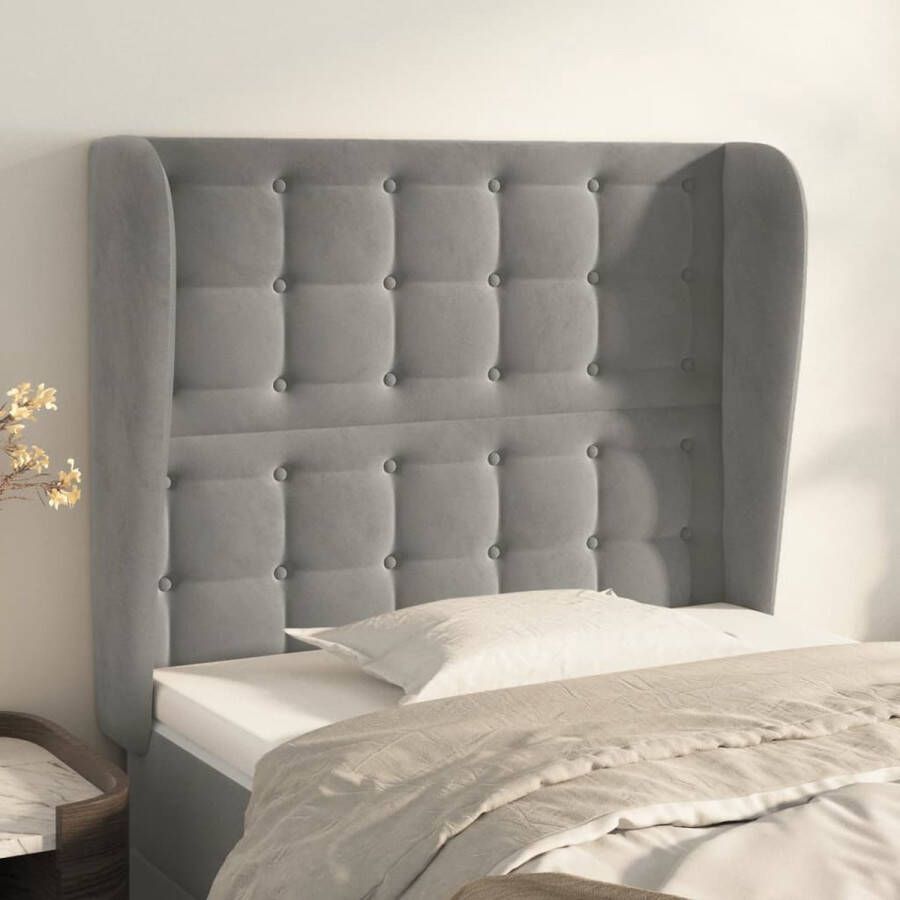 The Living Store Hoofdbord 83 x 23 x 118 128 cm Zacht fluweel Stevige poten Verstelbare hoogte Hoofd Bord Hoofdkussen Beddecoratie Luxe Bed Velvet Headboard