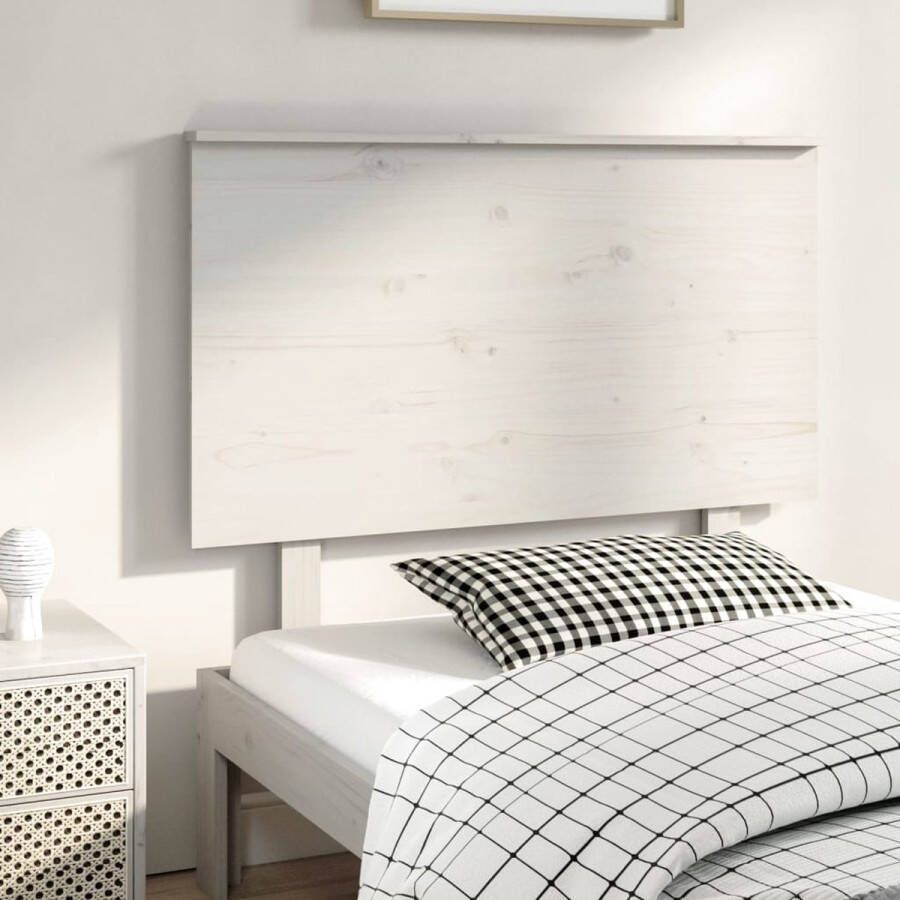 The Living Store Hoofdbord 94x6x82-5 cm massief grenenhout wit Bedonderdeel