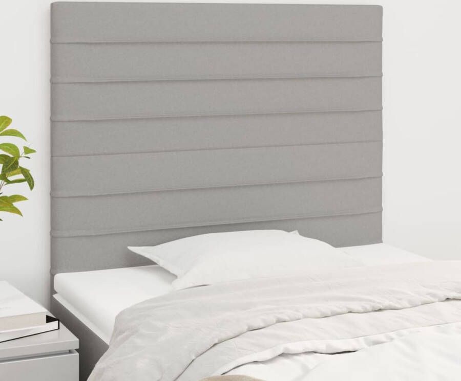 The Living Store Hoofdbord Bed 80x5x118 128 cm Lichtgrijs Duurzaam Stabiel Verstelbare hoogte Comfortabele ondersteuning 2x hoofdeind