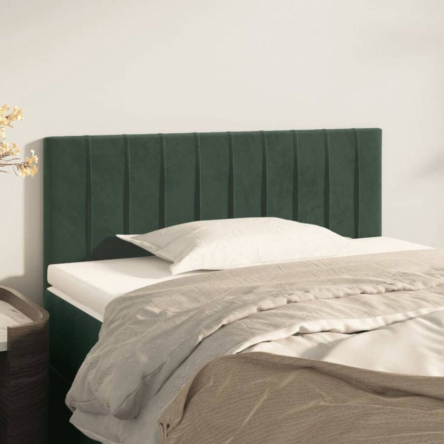 The Living Store Hoofdbord Bed 90 x 5 x 78 88 cm Fluwelen stof Donkergroen