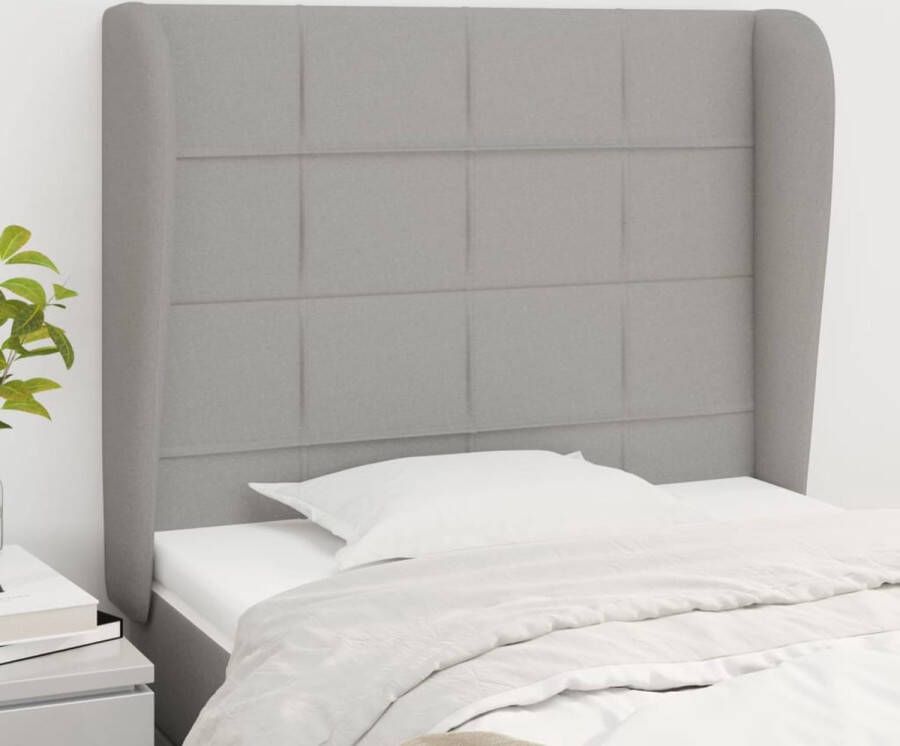 The Living Store Hoofdbord Bedaccessoires 93 x 23 x 118 128 cm Lichtgrijs Hoofd Bord Hoofdkussen Beddecoratie Slaapkamers Bedroom Decor