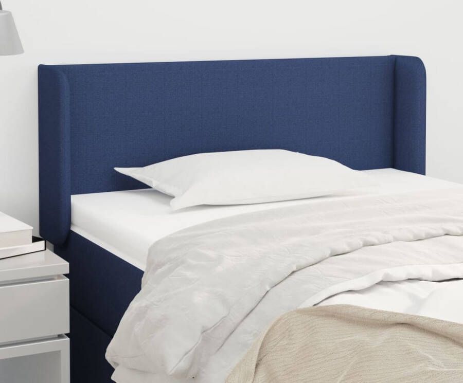 The Living Store Hoofdbord met randen 93x16x78 88 cm stof blauw Hoofd Bord Hoofdkussen Beddecoratie Slaapkamers Blauwe Kamer - Foto 2