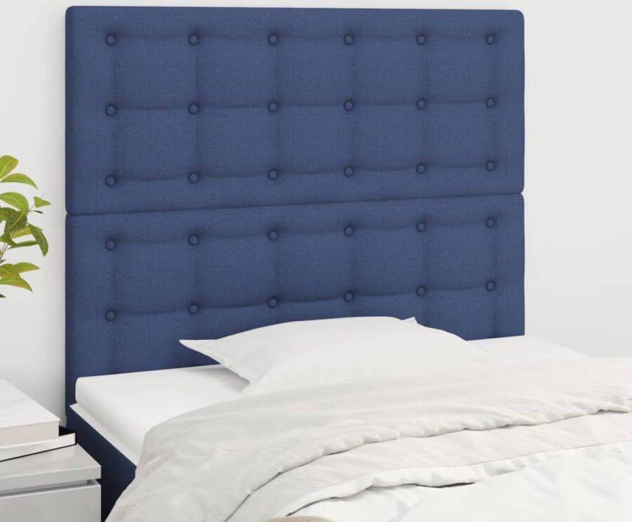 The Living Store Hoofdbord Blauw 100x5x78 88 cm Verstelbaar Comfortabele ondersteuning Hoofdboard Hoofdborden Beddecoratie Slaapcomfort Blauwwaren