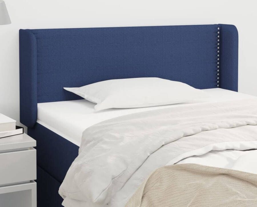 The Living Store Hoofdbord met randen 83x16x78 88 cm stof blauw Hoofd Bord Hoofdkussen Beddecoratie Slaapkamers Blauwdruk - Foto 3