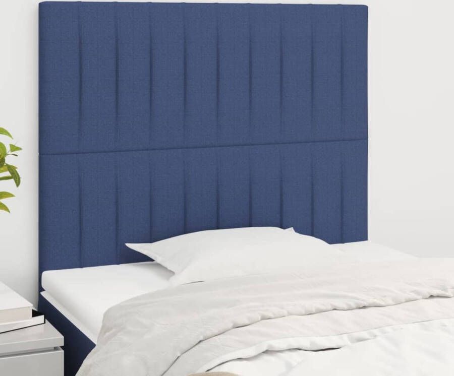 The Living Store Hoofdbord Blauw 90 x 5 x 78 88 cm Stof Larikshout Hoofd Bord Hoofdkussen Bedkleden Slaapkamers Blauwe Kamer