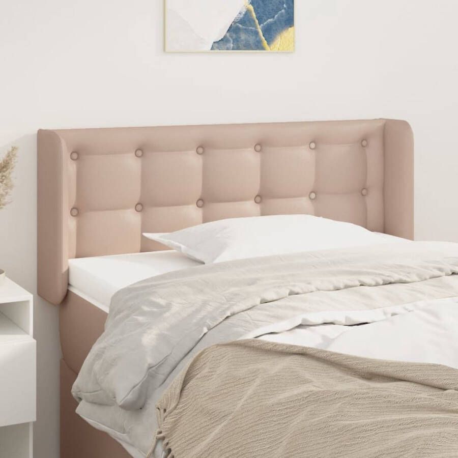 The Living Store Hoofdbord Cappuccino Kunstleer 103 x 16 x 78 88 cm Duurzaam materiaal Verstelbare hoogte Stevige poten Hoofd Bord Hoofdkussen Kapstok Bedroom Decor Slaapkamersdecoratie - Foto 2