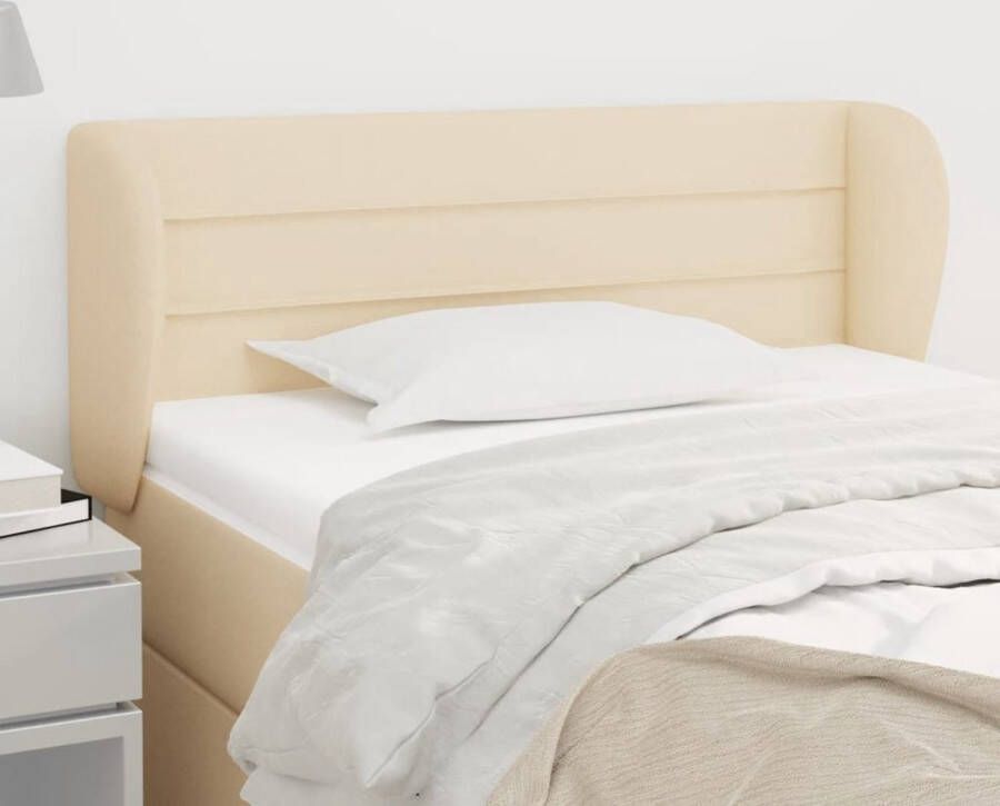 The Living Store Hoofdbord Classic 93 x 23 x 78 88 cm Crème Duurzaam stof Verstelbare hoogte Hoofd Bord Hoofdkussen Beddecoratie Bedroom Decor Klassiek Hoofdbord