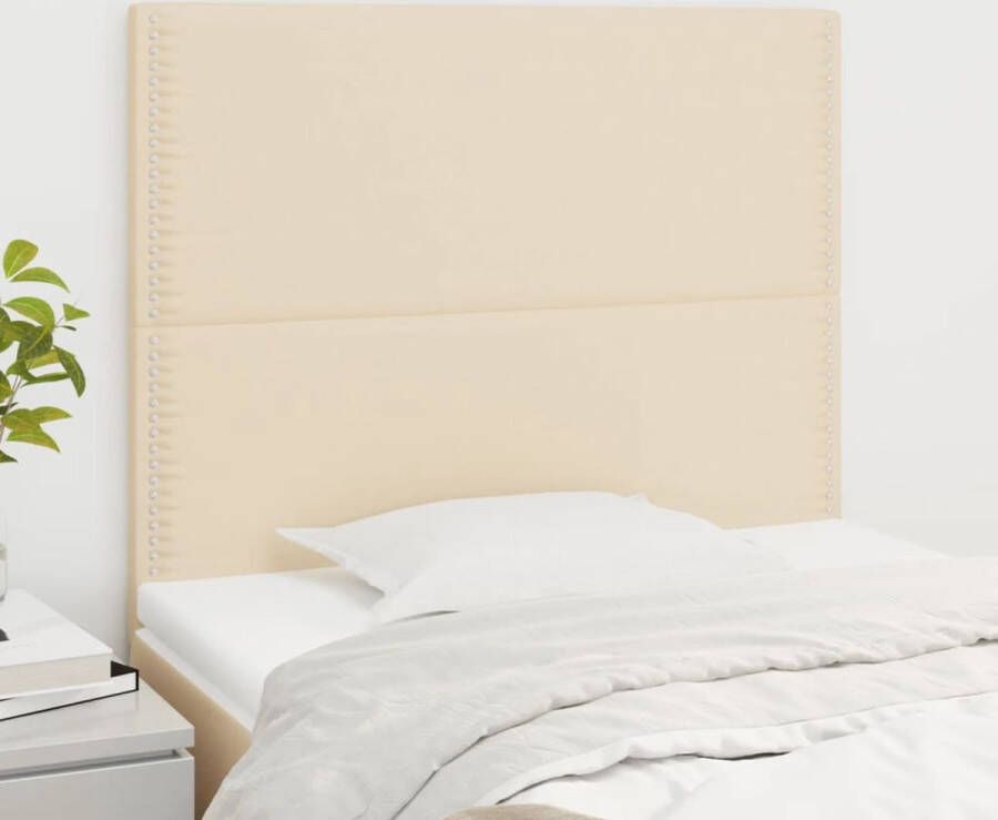 The Living Store Hoofdbord Classic Crème 100x5x118 128 cm ademend en duurzaam verstelbare hoogte comfortabele ondersteuning elegant ontwerp inclusief 2 hoofdeinden