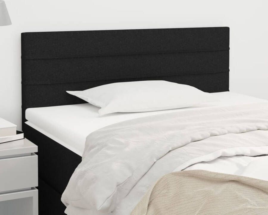 The Living Store Hoofdbord Comfort Bedaccessoires 100 x 5 x 78 88 cm Zwart stof