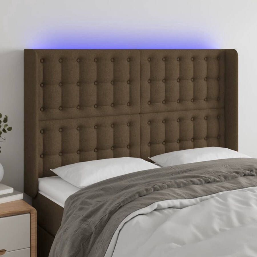 The Living Store Hoofdbord Duurzaam LED-verlichting Verstelbaar Comfortabele ondersteuning Snijdbare LED-strip