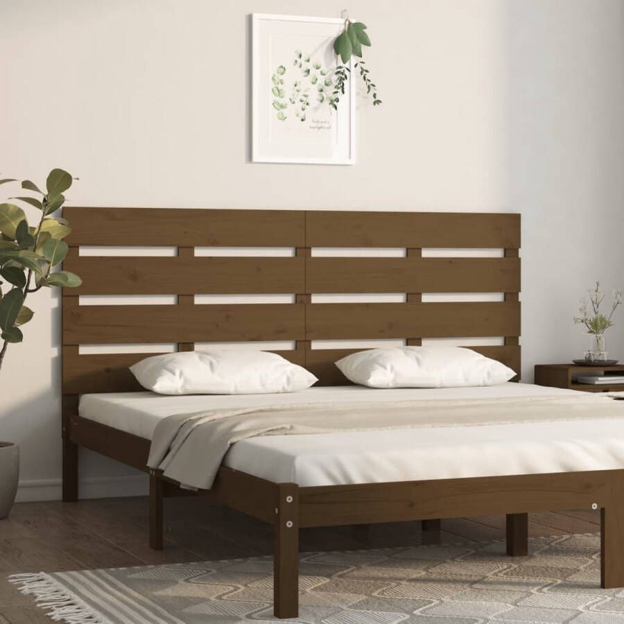 The Living Store Hoofdbord Grenenhout 120x80 cm Trendy design Gelat houten ontwerp Comfortabele ondersteuning