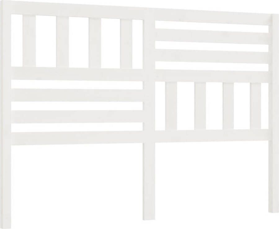 The Living Store Hoofdbord 166x4x100 cm massief grenenhout wit Hoofd Bord Beddecoratie Hoofdeinde Grenenhout Meubilair Houten Hoofdbord