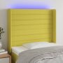 The Living Store Hoofdbord LED 93x16x118 128 cm stof groen Bedonderdeel - Thumbnail 2