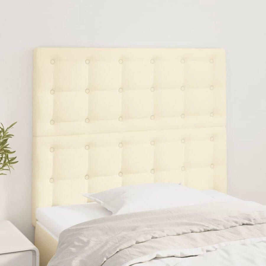VidaXL The Living Store Hoofdbord Hoofdeind 80 x 5 x 118 128 cm Kunstleer Crème - Foto 2
