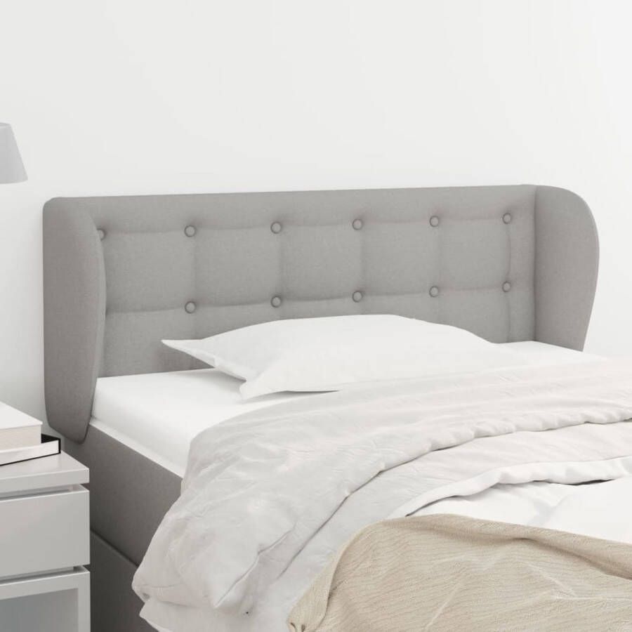 The Living Store Hoofdeind Klassiek Bedombouw 93x23x78 88cm Kleur- Lichtgrijs Klassieke Hoofdbord Bedhoofdbord Hoofdbord Grijs Stoffen Hoofdbord Comfortabele Hoofdbord