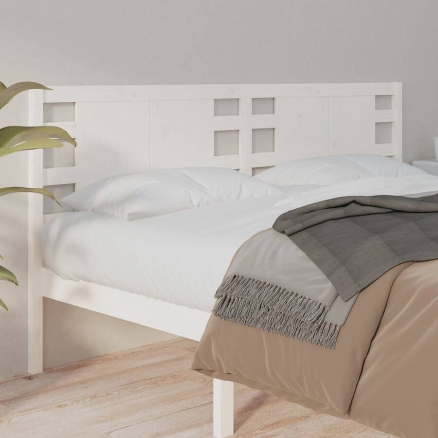 The Living Store Hoofdbord Houten Bed 206 x 4 x 100 cm Rustieke Witte