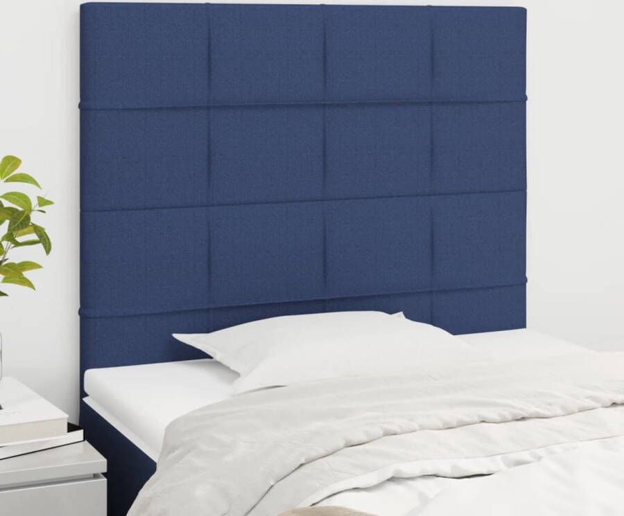 The Living Store Hoofdbord klassiek bed Afmeting- 80 x 5 x 118 128 cm Kleur- blauw