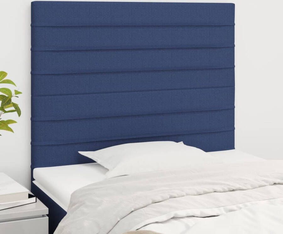The Living Store Hoofdbord Klassiek Blauw 100x5x118 128 cm Duurzaam en Verstelbaar