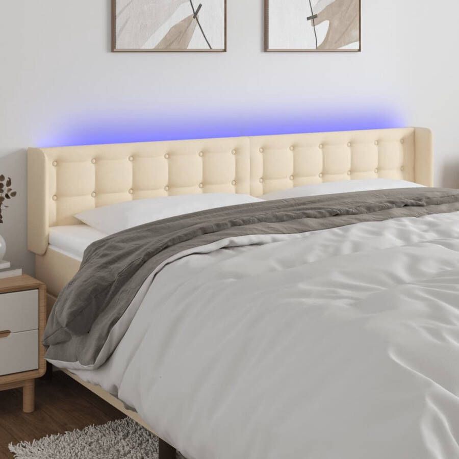 The Living Store Hoofdbord Klassiek LED-verlichting Verstelbare hoogte Comfortabele ondersteuning Snijdbare LED-strip