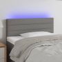The Living Store Hoofdbord LED 100x5x78 88 cm stof donkergrijs Bedonderdeel - Thumbnail 1