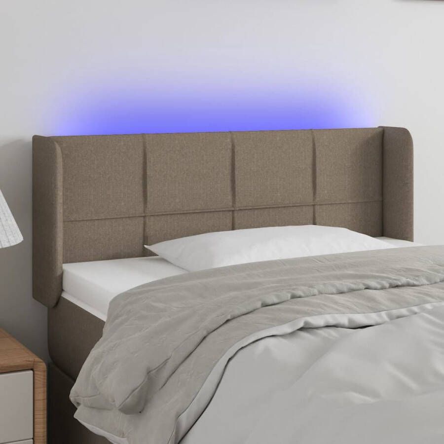 The Living Store Hoofdbord LED 103 x 16 x 78 88 cm verstelbaar Hoofd Bord Led Hoofdbord Met Verlichting Led Headboard Tapijt Beige Slaapkamers Decoratie - Foto 2