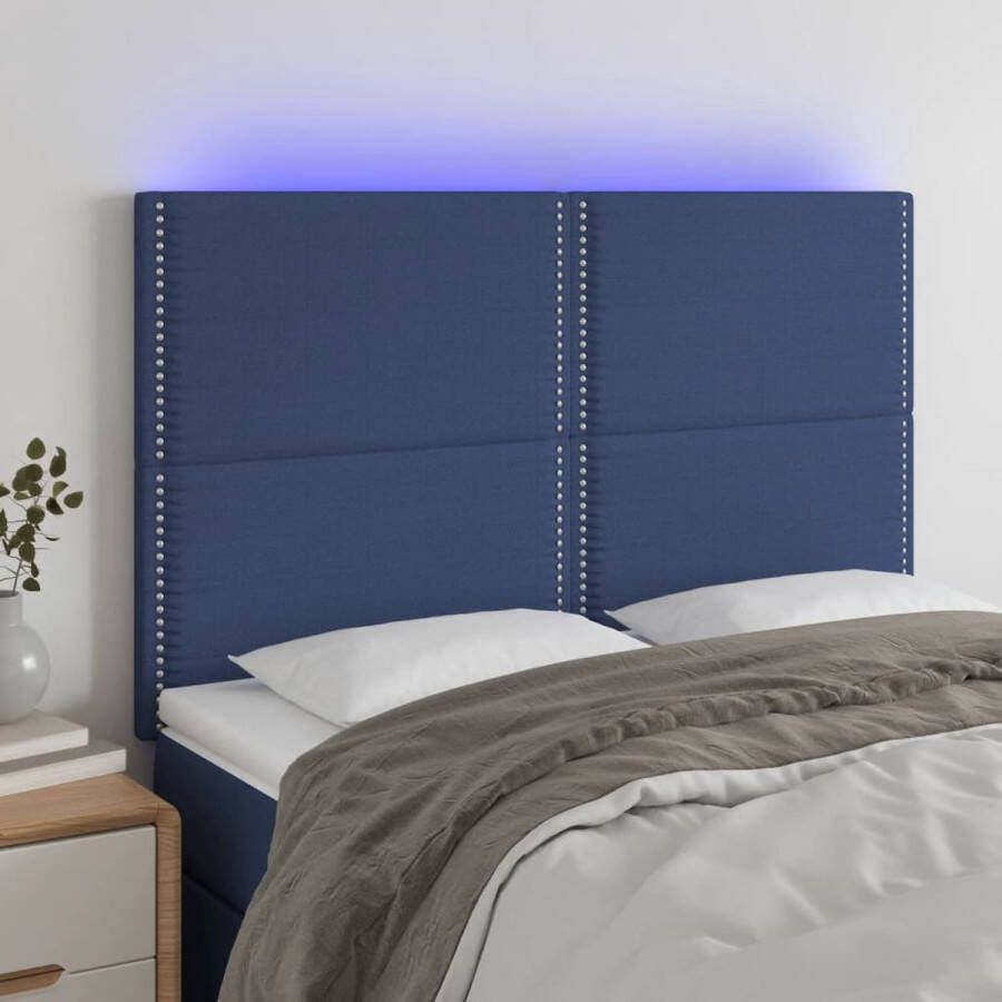 The Living Store Hoofdeind LED blauw 144x5x118 128 cm verstelbaar Hoofdboard Led Hoofdbord Blauw Bedding Accessories Slaapkamers Decoratie - Foto 2