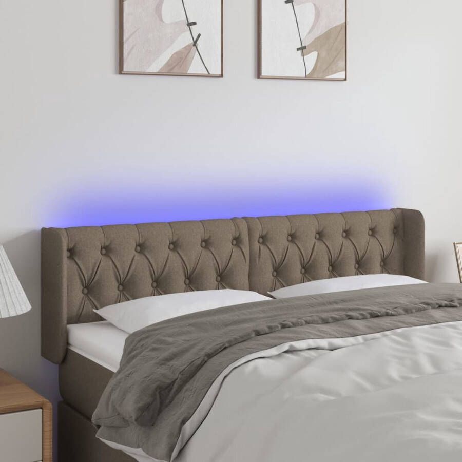 The Living Store Hoofdbord LED 147 x 16 x 78 88 cm verstelbaar taupe USB-aansluiting Hoofd Bord Led Hoofdbord Met Led Bedhoofdbord Headboard Slaapkamersdecoratie - Foto 2