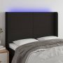 The Living Store Hoofdbord LED 147x16x118 128 cm stof zwart Bedonderdeel - Thumbnail 1