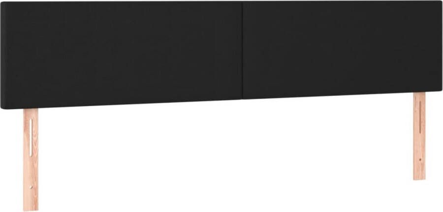 The Living Store Hoofdbord LED 200x5x78 88 cm kunstleer zwart Bedonderdeel