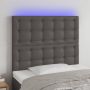 The Living Store Hoofdbord LED 80x5x118 128 cm kunstleer grijs Bedonderdeel - Thumbnail 1