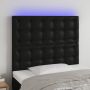The Living Store Hoofdbord LED 80x5x118 128 cm kunstleer zwart Bedonderdeel - Thumbnail 1