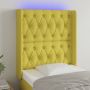 The Living Store Hoofdbord LED 83x16x118 128 cm stof groen Bedonderdeel - Thumbnail 1