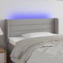 The Living Store Hoofdbord LED 83x16x78 88 cm stof lichtgrijs Bedonderdeel - Thumbnail 1