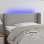 The Living Store Hoofdbord LED 83x16x78 88 cm stof lichtgrijs Bedonderdeel - Thumbnail 1