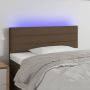 The Living Store Hoofdbord LED 90x5x78 88 cm stof donkerbruin Bedonderdeel - Thumbnail 1