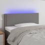The Living Store Hoofdbord LED 90x5x78 88 cm stof donkergrijs Bedonderdeel - Thumbnail 1