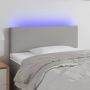 The Living Store Hoofdbord LED 90x5x78 88 cm stof lichtgrijs Bedonderdeel - Thumbnail 1
