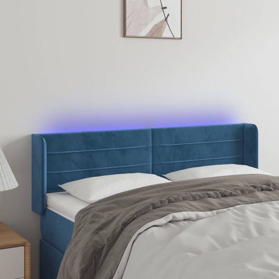 The Living Store Hoofdbord LED fluweel verstelbaar comfortabele ondersteuning snijdbare LED-strip