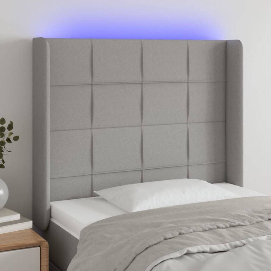 The Living Store Hoofdbord LED Hoofdbord LED-verlichting Verstelbaar Comfortabele ondersteuning Snijdbare LED-strip