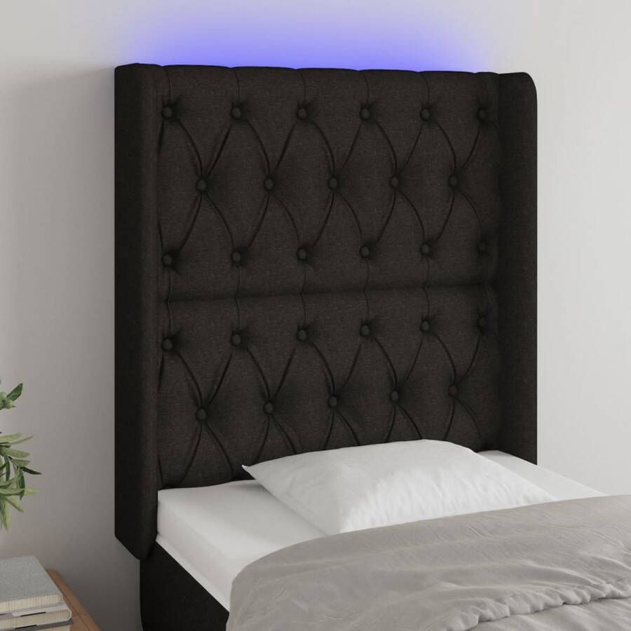 The Living Store Hoofdbord met LED-strip 83x16x118 128 cm Verstelbare hoogte Comfortabele ondersteuning Duurzaam materiaal