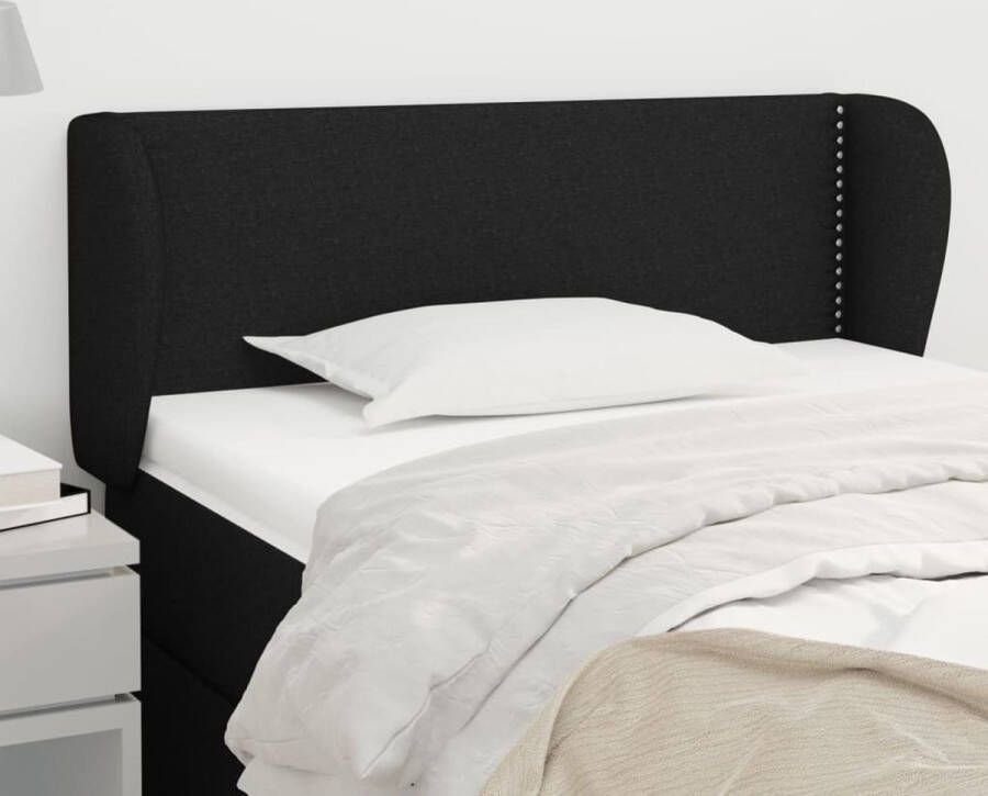 The Living Store Hoofdeind Klassiek Zwart 103 x 23 x 78 88 cm Duurzaam materiaal Klassieke Hoofdbord Zwart Bedhoofd Stoffen Hoofdbord Adjustable Headboard - Foto 2